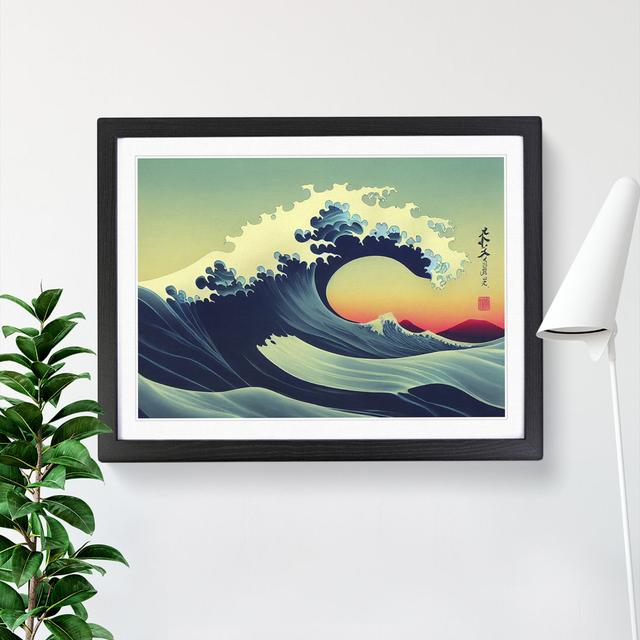 Crashing Japanese Wave Vol.3 - Picture Frame Graphic Art House of Hampton Frame Colour: Black, Size: 46cm H x 64cm W x 2cm D on Productcaster.