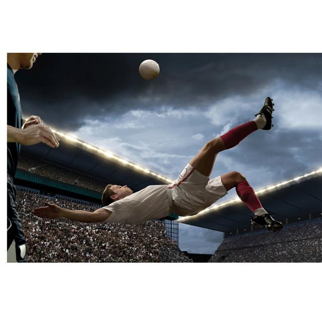 Overhead Kick Semi-Gloss Wall Mural East Urban Home Size: 4.8m x 320cm, Material quality: Standard (110g/m²), Materialqualität: Premium (150g/m²) on Productcaster.