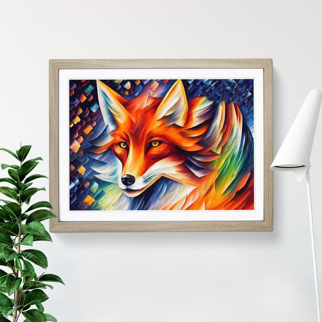 Fox - Single Picture Frame Print Metro Lane Size: 25cm H x 34cm W x 2cm D, Frame Colour: Oak on Productcaster.