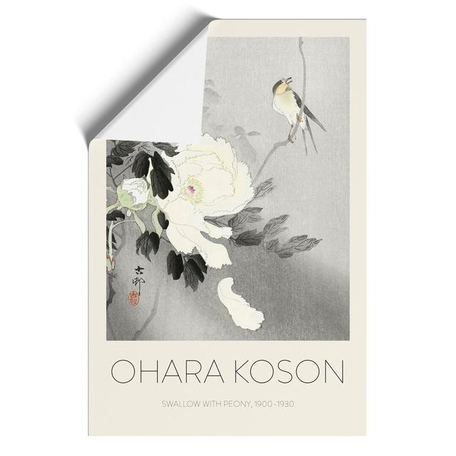 Swallow With Peony by Ohara Koson - No Frame Print East Urban Home Size: 59cm H x 42cm W x 0.1cm D on Productcaster.