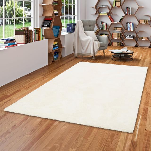 Bouffard Shaggy White Rug Ebern Designs Rug Size: Runner 100 x 300cm on Productcaster.