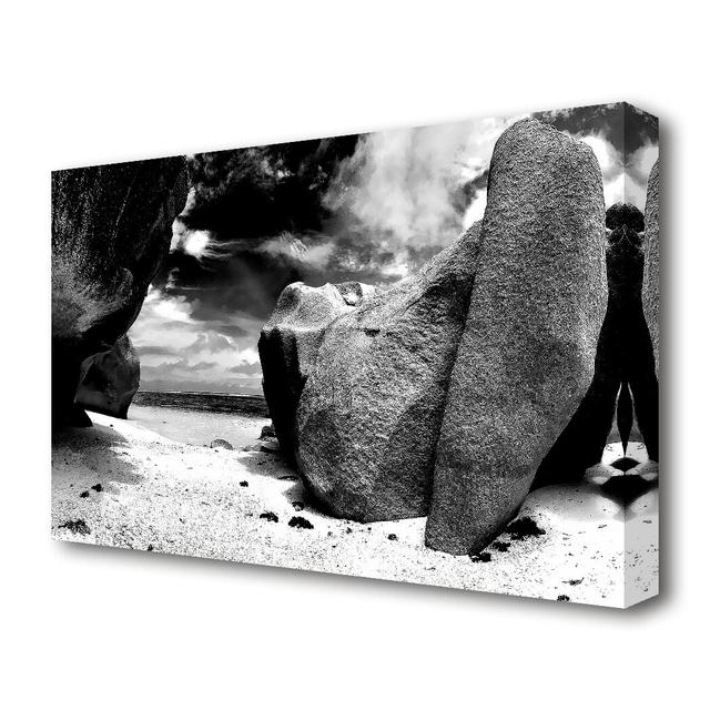 Paradise Storms Black and White Beach - Photographic Print on Canvas East Urban Home Size: 66 cm H x 101.6 cm W on Productcaster.