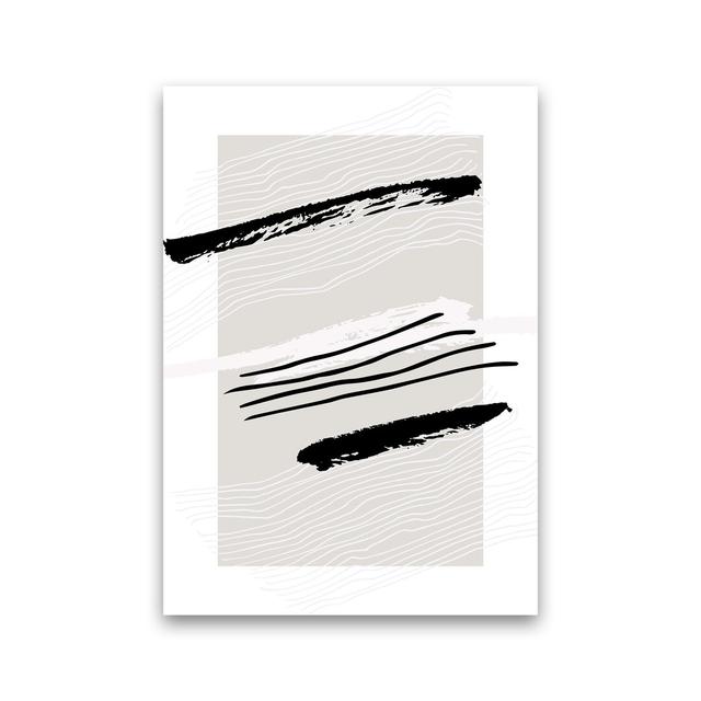 Abstracts Pennellate Linee Grey White Black 2 by Planeta444 - Print 17 Stories Size: 29.7cm H x 21cm W x 4cm D, Frame Option: No Framed on Productcaster.