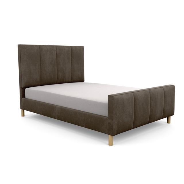 Middletown Upholstered Bed Frame Brayden Studio Size: Small Single (2'6), Upholstery Material: Velvet, Upholstery Colour: Mushroom on Productcaster.