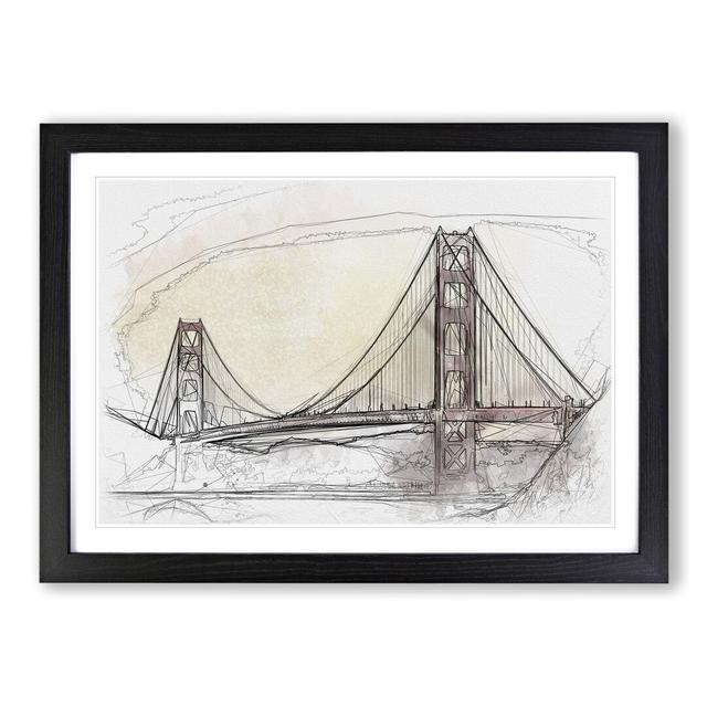 Golden Gate Bridge Vol.3 - Picture Frame Painting East Urban Home Size: 48cm H x 65cm W x 2cm D, Frame Option: Black Framed on Productcaster.