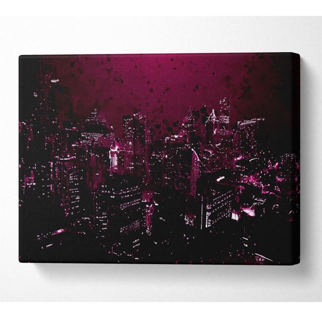 Purple City - Kunstdrucke auf Segeltuch ModernMoments Größe: 81 cm H x 121,9 cm B x 10 cm T on Productcaster.