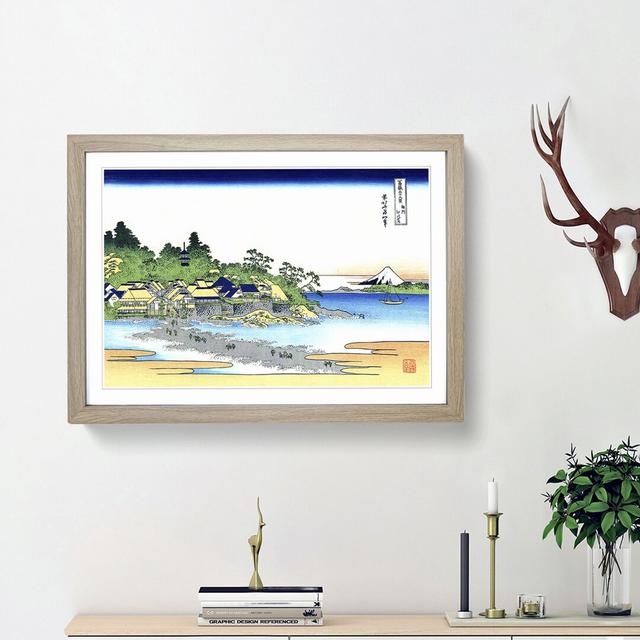 Enoshima in the Sagami Province by Katsushika Hokusai - Picture Frame Painting Print East Urban Home Frame Option: Oak Framed, Size: 48cm H x 65cm W x on Productcaster.