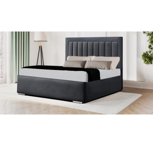 Analysa Upholstered Bed Latitude Run Colour: Steel Grey, Size: Double (4'6) on Productcaster.