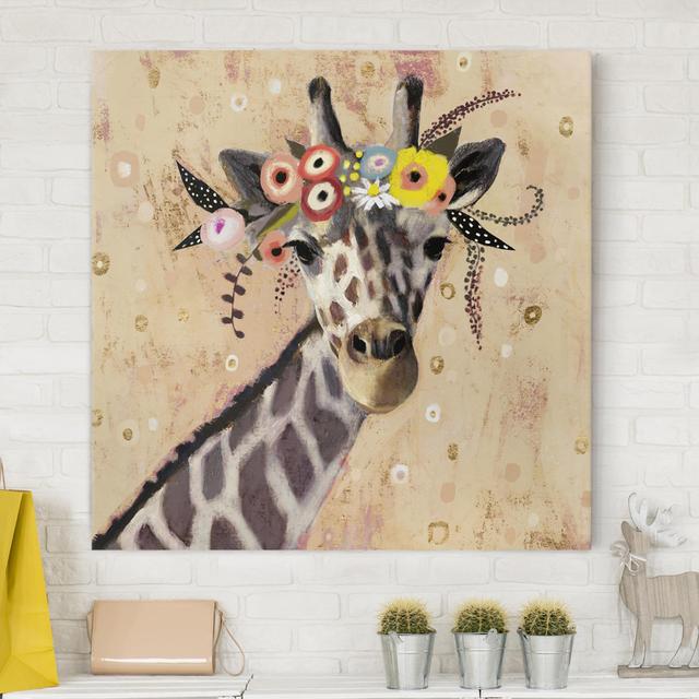 Leinwandbild Klimt Giraffe Isabelle & Max Größe: 80 cm H x 80 cm B on Productcaster.