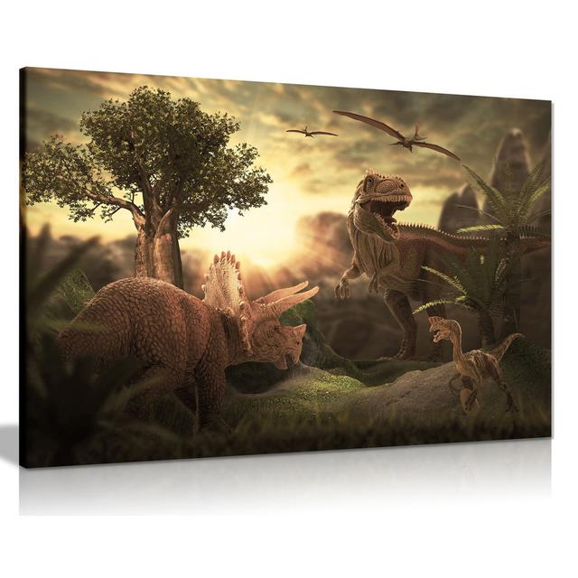 Dinosaur T Rex Canvas Wall Art Picture Print Panther Print Size: 41cm H x 61cm W on Productcaster.