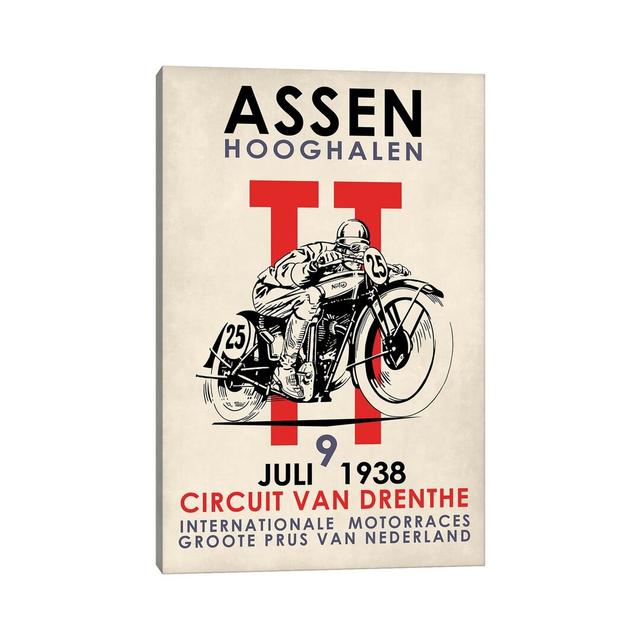 Assen TT Motorcycle Races 1938 by Mark Rogan - Graphic Art Print on Canvas Corrigan Studio Format: Wrapped Canvas, Size: 30.48cm H x 20.32cm W x 1.91c on Productcaster.