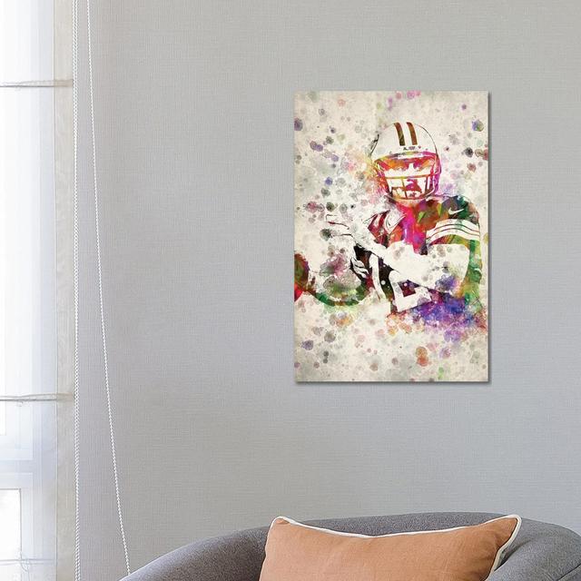 Aaron Rodgers by Aged Pixel - Wrapped Canvas Painting ClassicLiving Size: 66.04cm H x 45.72cm W x 1.91cm D on Productcaster.