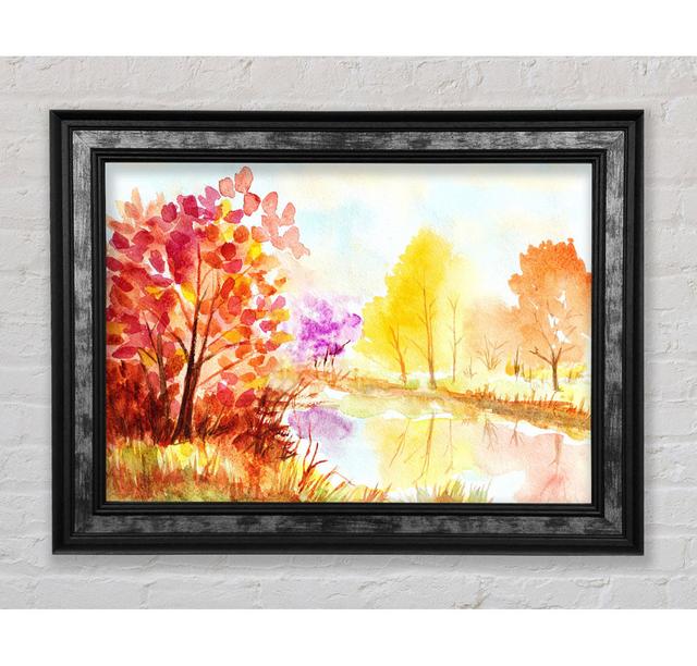 Autumn On The Lake - Single Picture Frame Art Prints Rosalind Wheeler Size: 29.7cm H x 42cm W on Productcaster.