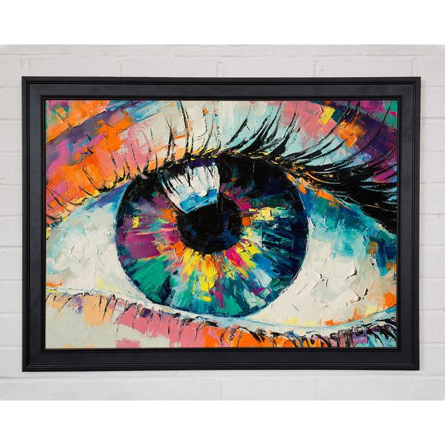 Detailed Eye Up Close Acrylic Paints Framed Print Rosalind Wheeler Size: 59.7cm H x 84.1cm W x 1.5cm D on Productcaster.