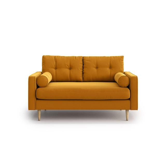 Zweiersofa Hykkon Polsterfarbe: Goldfarbenes Samt on Productcaster.