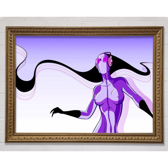 Abstract Purple Alien Framed Print Happy Larry Size: 42cm H x 59.7cm W x 3cm D on Productcaster.