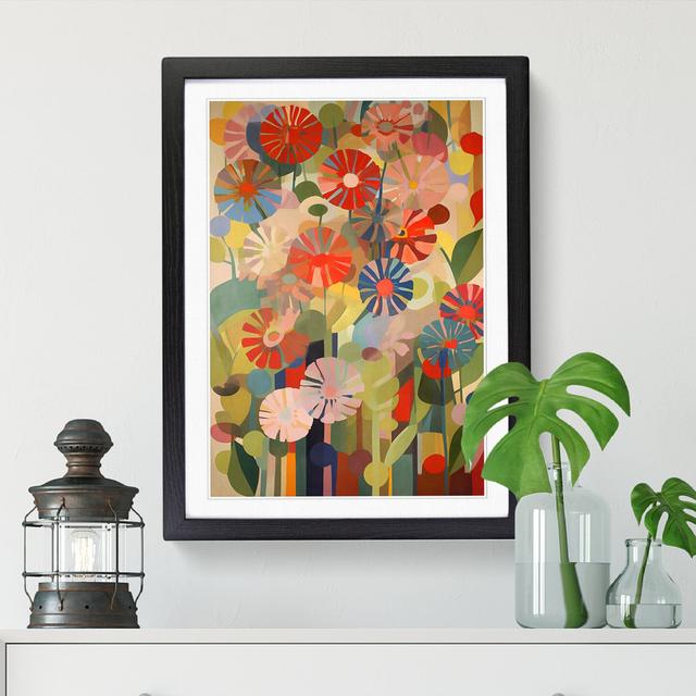 FRM-V0523-837X Flower Art Contemporary Vol.2 - Picture Frame Graphic Art Marlow Home Co. Format: Oak Framed, Size: 46cm H x 34cm W on Productcaster.