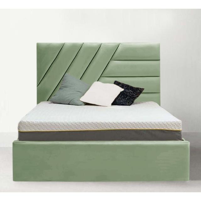 King Eleonora Bed Black Ebern Designs Colour: Duck Egg, Size: Super King (6') on Productcaster.