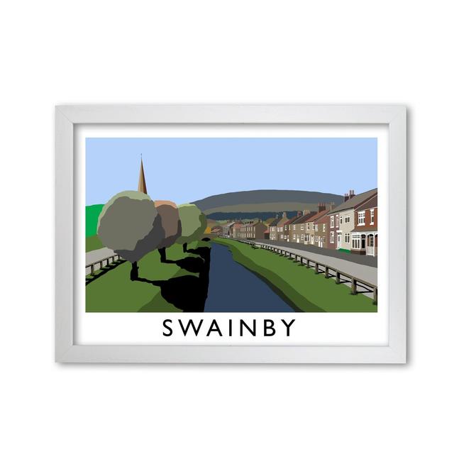 'Swainby' Framed Graphic Art Print 17 Stories Size: 297 cm H x 42 cm W, Frame Options: White on Productcaster.