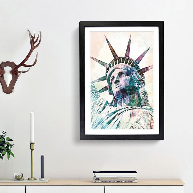 Statue of Liberty - Picture Frame Painting Print East Urban Home Size: 48cm H x 36cm W x 2cm D, Frame Option: Black Framed on Productcaster.