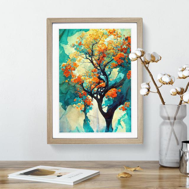 Pretty Abstract Tree No.2 - Single Picture Frame Print Marlow Home Co. Size: 46cm H x 34cm W, Frame Colour: Oak on Productcaster.