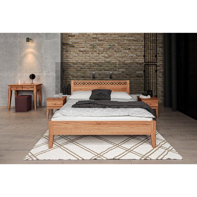 Letona Panel Bed Union Rustic Colour: Beech, Size: 206 x 200cm on Productcaster.