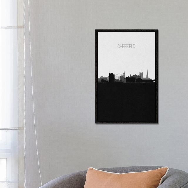 Sheffield, England City Skyline by Ayse Deniz Akerman - Print on Canvas Ebern Designs Size: 66.04cm H x 45.72cm W x 3.81cm D, Format: Black Floater Fr on Productcaster.