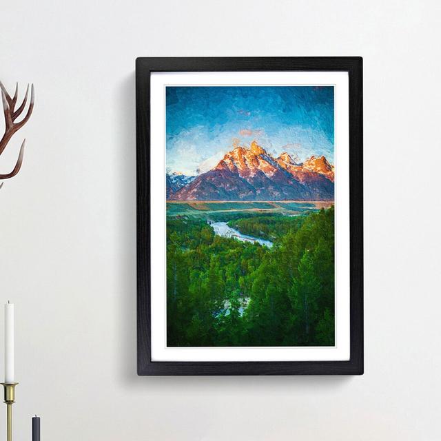 Teton Mountain Range - Picture Frame Painting Print East Urban Home Frame Option: Black Framed, Size: 36cm H x 27cm W x 2cm D on Productcaster.