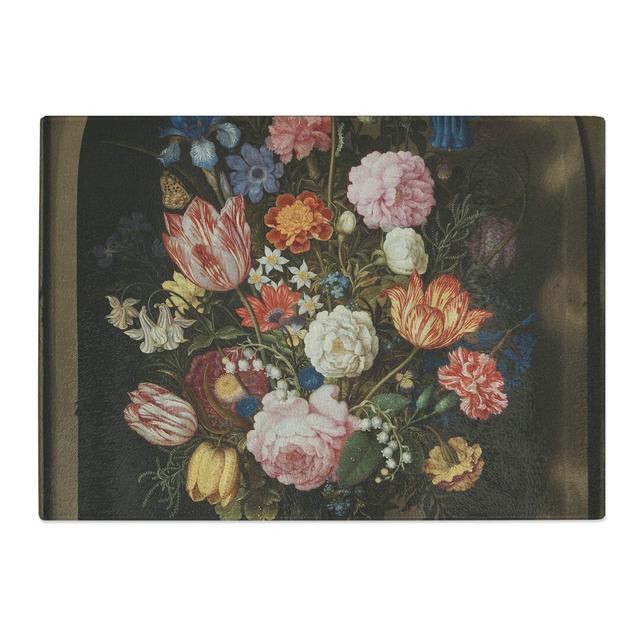 Still Life with Flowers Vol.7 by Ambrosius Bosschaert Chopping Board East Urban Home Size: 28.5cm W x 39cm L on Productcaster.