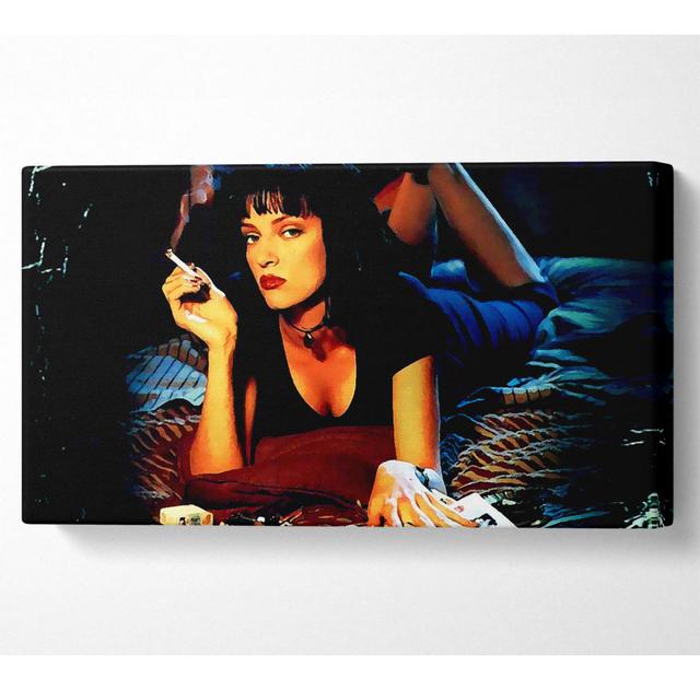 Burcet Uma Thurman Is Mia Pulp Fiction - Wrapped Canvas Art Prints Ophelia & Co. Size: 40.6cm H x 81.3cm W x 1cm D on Productcaster.