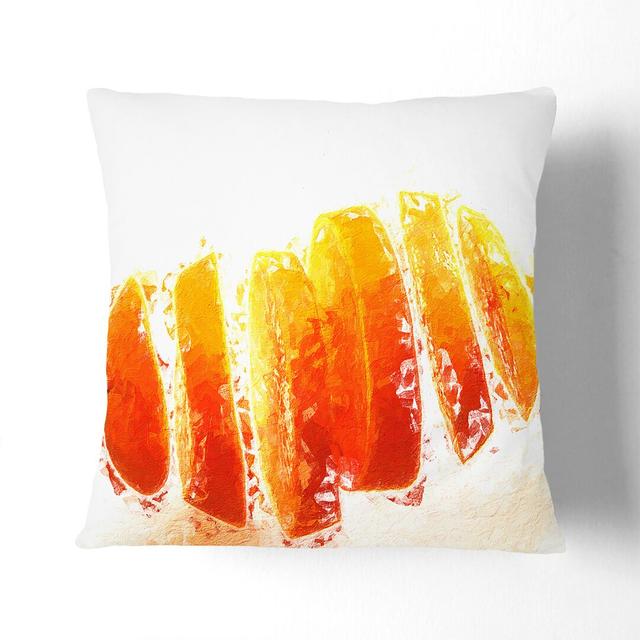 Floating Sliced Orange in Abstract Cushion with Filling East Urban Home Size: 40cm H x 40cm W x 15cm D, Backing Colour: Black on Productcaster.