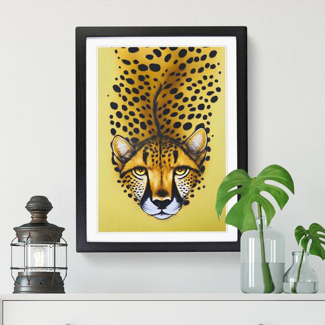 Cheetah Gouache Paint - Single Picture Frame Graphic Art World Menagerie Format: Oak Framed, Size: 64cm H x 46cm W x 2cm D on Productcaster.