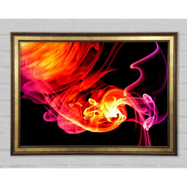 Orange Fireflies Framed Print Ivy Bronx Size: 84.1cm H x 118.9cm W on Productcaster.