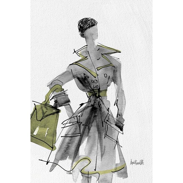 Fashion Sketchbook VII Green by Anne Tavoletti - Wrapped Canvas Painting Canora Grey Size: 30cm H x 20cm W on Productcaster.