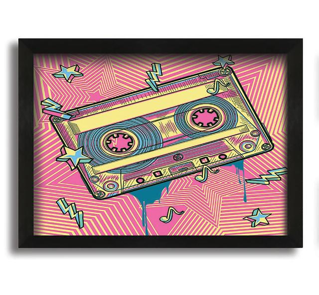 Cassette Tape Jungle - Picture Frame Graphic Art on Canvas ClassicLiving Size: 30cm H x 42cm W x 10cm H on Productcaster.