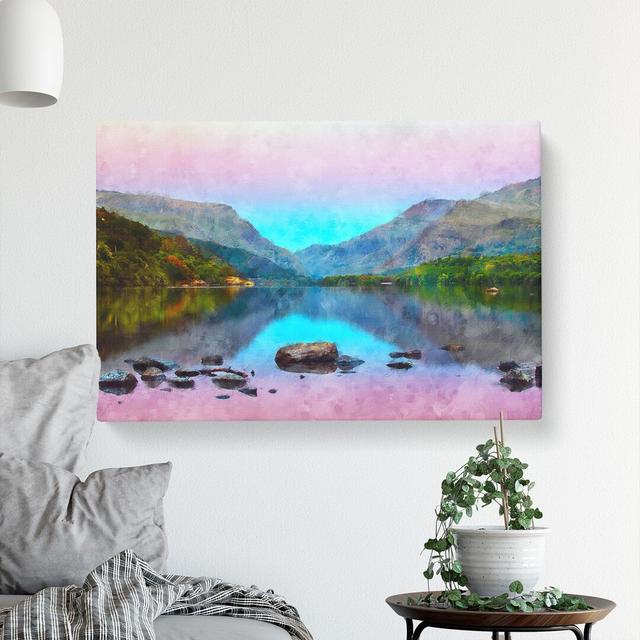 Padarn Lake In Snowdonia Wales - Wrapped Canvas Painting East Urban Home Size: 35cm H x 50cm W x 3cm D on Productcaster.