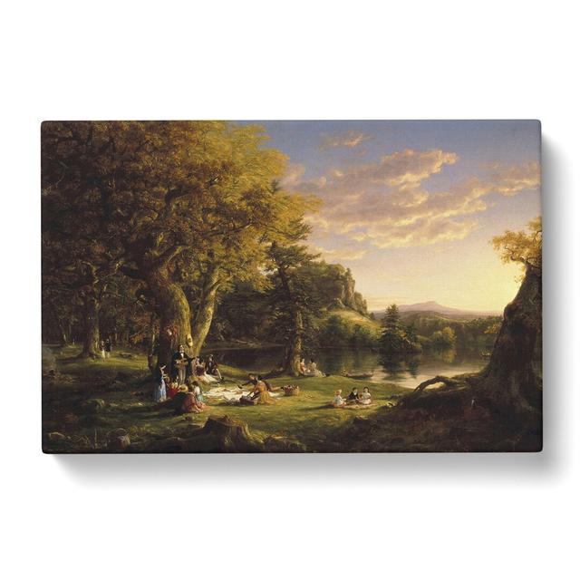 The Picnic by Thomas Cole - Wrapped Canvas Painting East Urban Home Size: 50cm H x 76cm W x 3cm D on Productcaster.