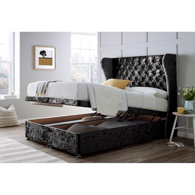 Divan Bed with 54" Floorstanding Headboard Wayfair Sleep Colour: Black, Size: Double (4'6) on Productcaster.