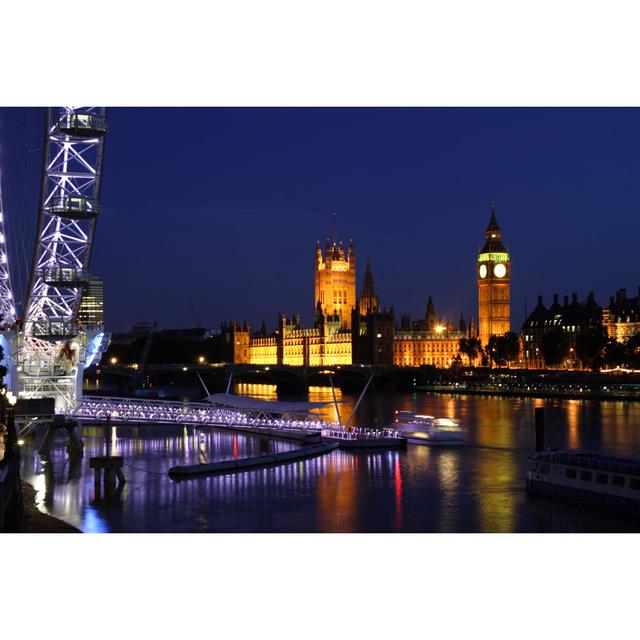 Houses Of Parliament And Big Ben In Westminster - Wrapped Canvas Print Ebern Designs Size: 61cm H x 91cm W x 3.8cm D on Productcaster.