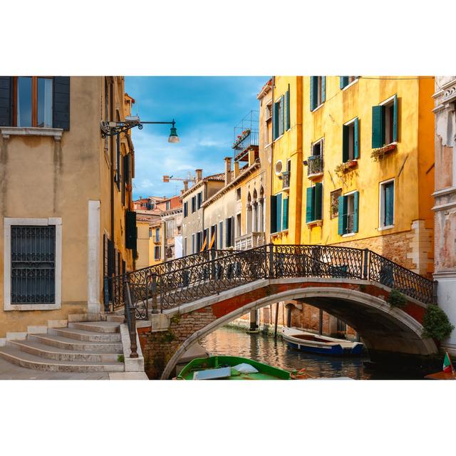 Canal And Bridge In Venice - Wrapped Canvas Print 17 Stories Size: 61cm H x 91cm W on Productcaster.