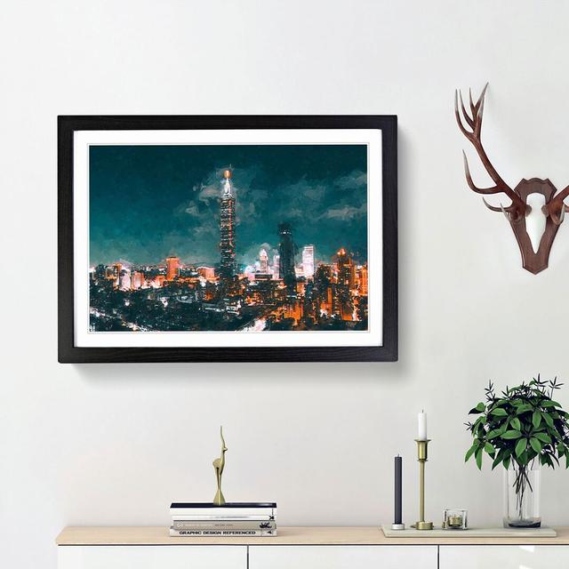 Taipei City Taiwan in Abstract - Picture Frame Graphic Art Print East Urban Home Frame Option: Black Framed, Size: 27cm H x 36cm W x 2cm D on Productcaster.