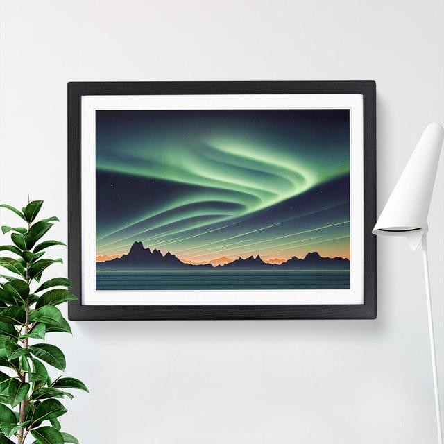 Artful Aurora Borealis - Picture Frame Graphic Art 17 Stories Size: 34cm H x 46cm W x 2cm D, Frame Colour: Black Framed on Productcaster.