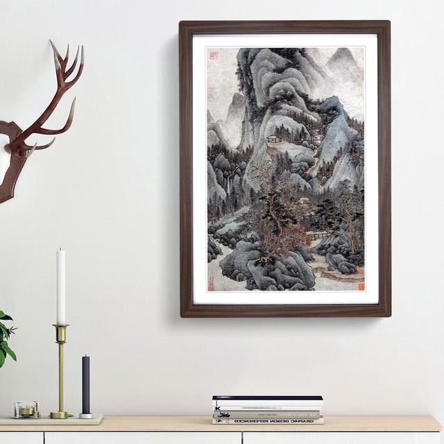 Mountain Scenery by Wang Jian - Picture Frame Painting Print East Urban Home Frame Option: Walnut Framed, Size: 48cm H x 36cm W x 2cm D on Productcaster.