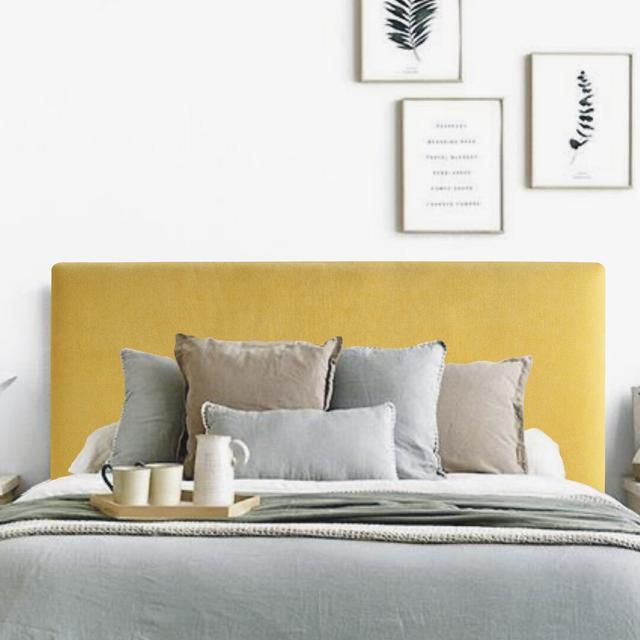 Brittany Upholstered Headboard Fairmont Park Size: Small Double (4'), Colour: Mustard on Productcaster.