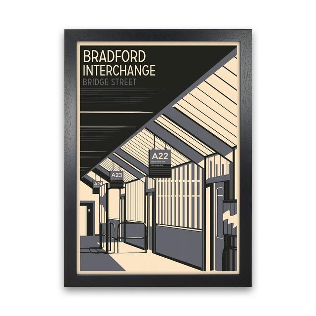 Bradford Interchange, Bridge Street Portrait by Richard O'Neill - Graphic Art Corrigan Studio Format: Black Framed, Size: 88cm H x 64cm W x 3cm D on Productcaster.