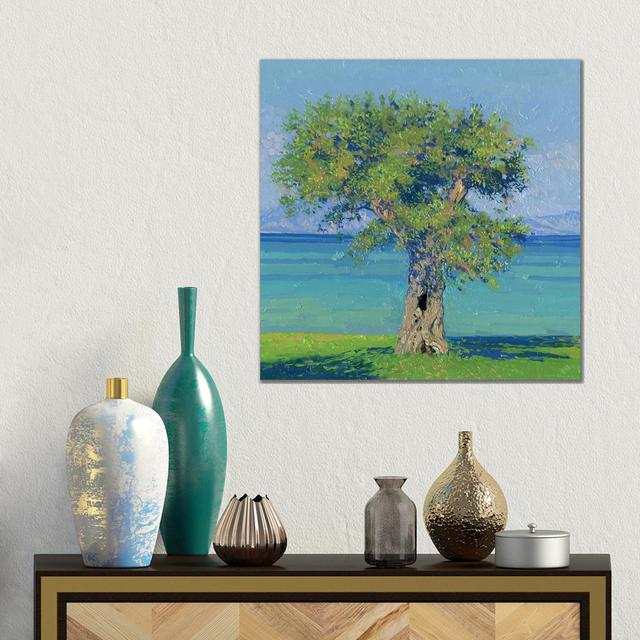 Olive Tree On The Coast Of Dasia Highland Dunes Size: 45.72cm H x 45.72cm W, Format: Wrapped Canvas on Productcaster.