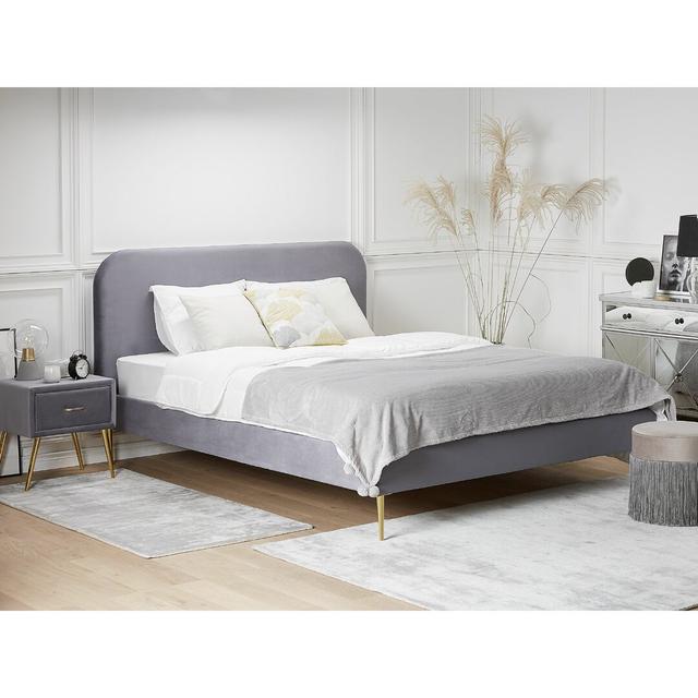 Glaser Upholstered Bed Frame Corrigan Studio Size: Super King (6'), Colour: Grey on Productcaster.