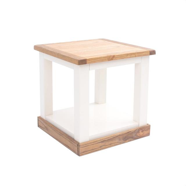 Pascal Side Table Brambly Cottage Colour (Table Base): White/Light Wood on Productcaster.