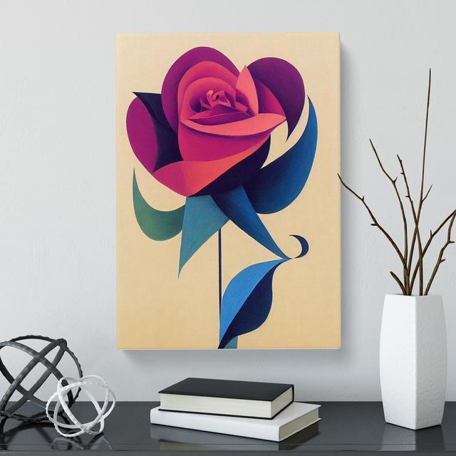 Varis Rose Flower Abstract Vol.1 - Wrapped Canvas Graphic Art Marlow Home Co. Size: 60cm H x 40cm W on Productcaster.