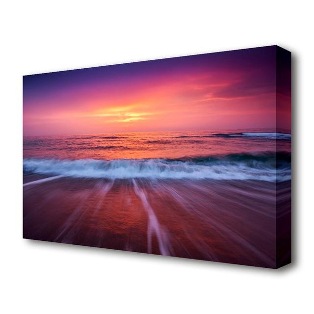 Stunning Ocean Movement Beach - Wrapped Canvas Photograph Print East Urban Home Size: 101.6 cm H x 142.2 cm W on Productcaster.